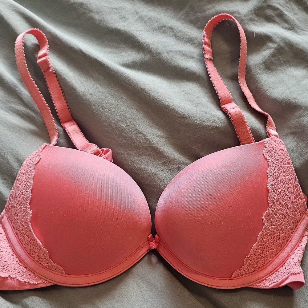 Aerie Lace Trim Pink Bra